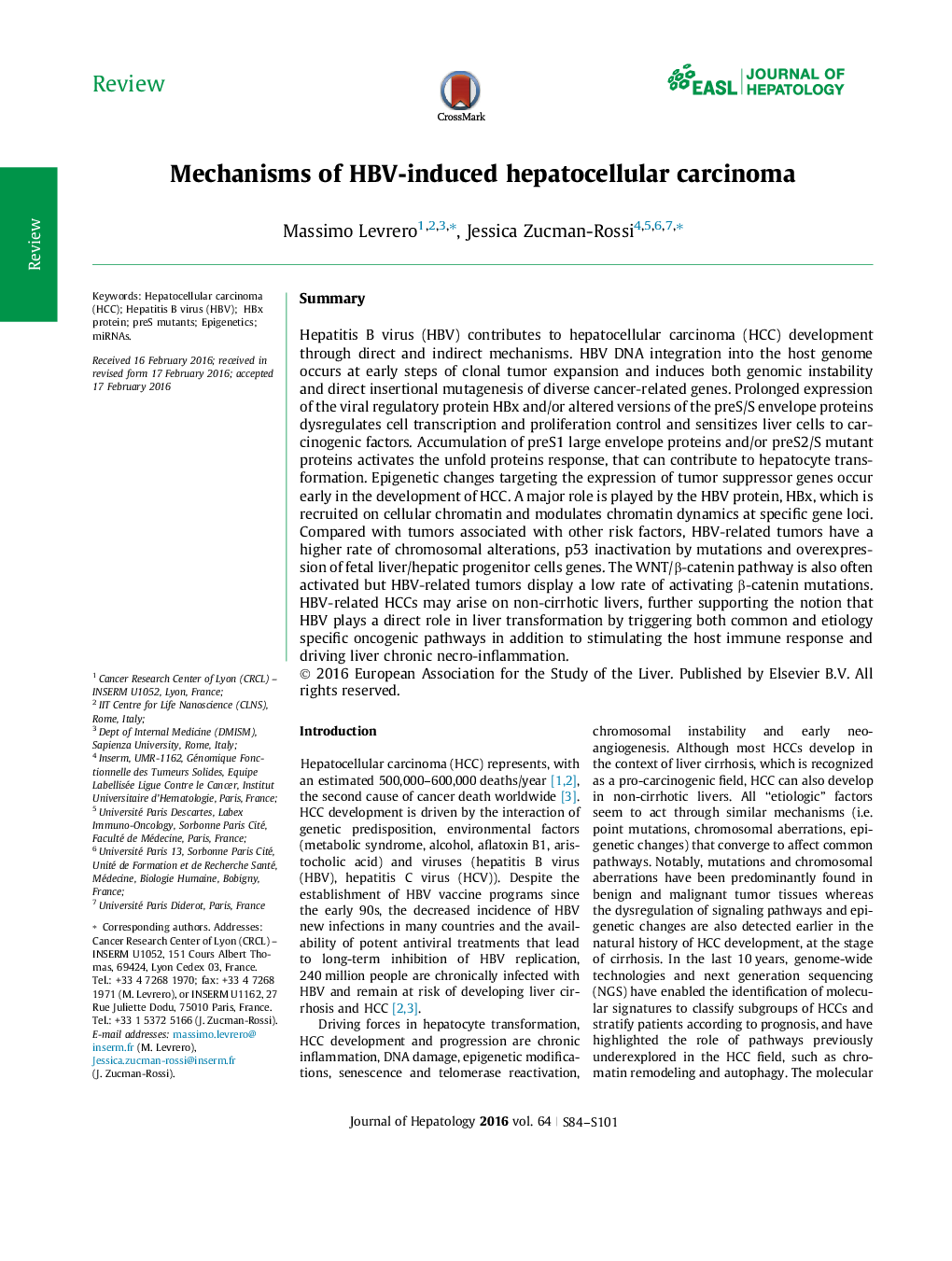 Mechanisms of HBV-induced hepatocellular carcinoma