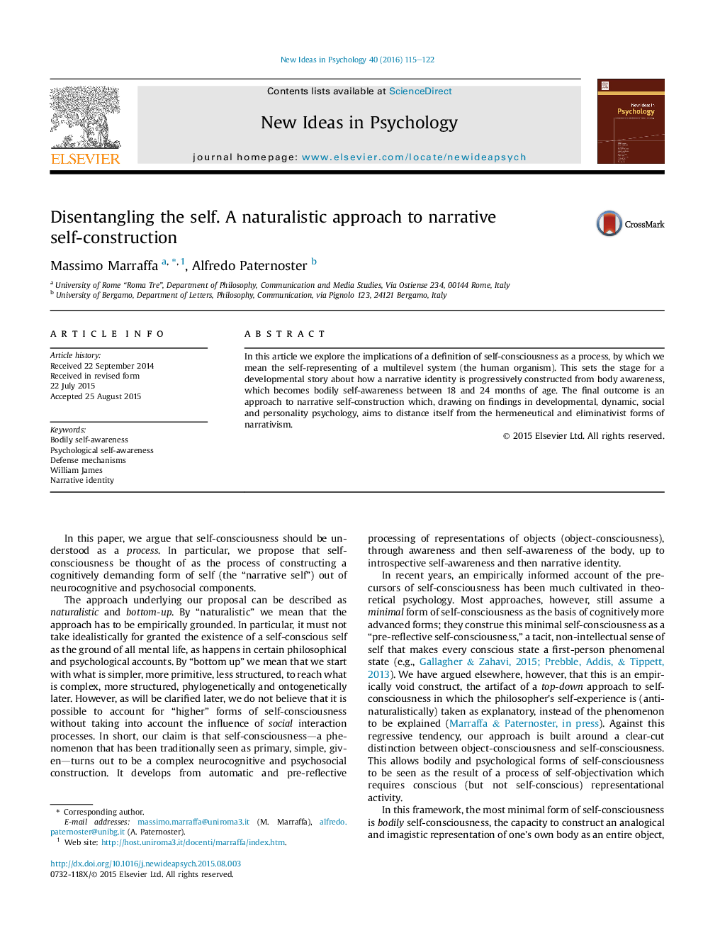 Disentangling the self. A naturalistic approach to narrative self-construction