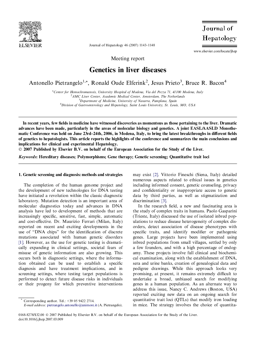 Genetics in liver diseases