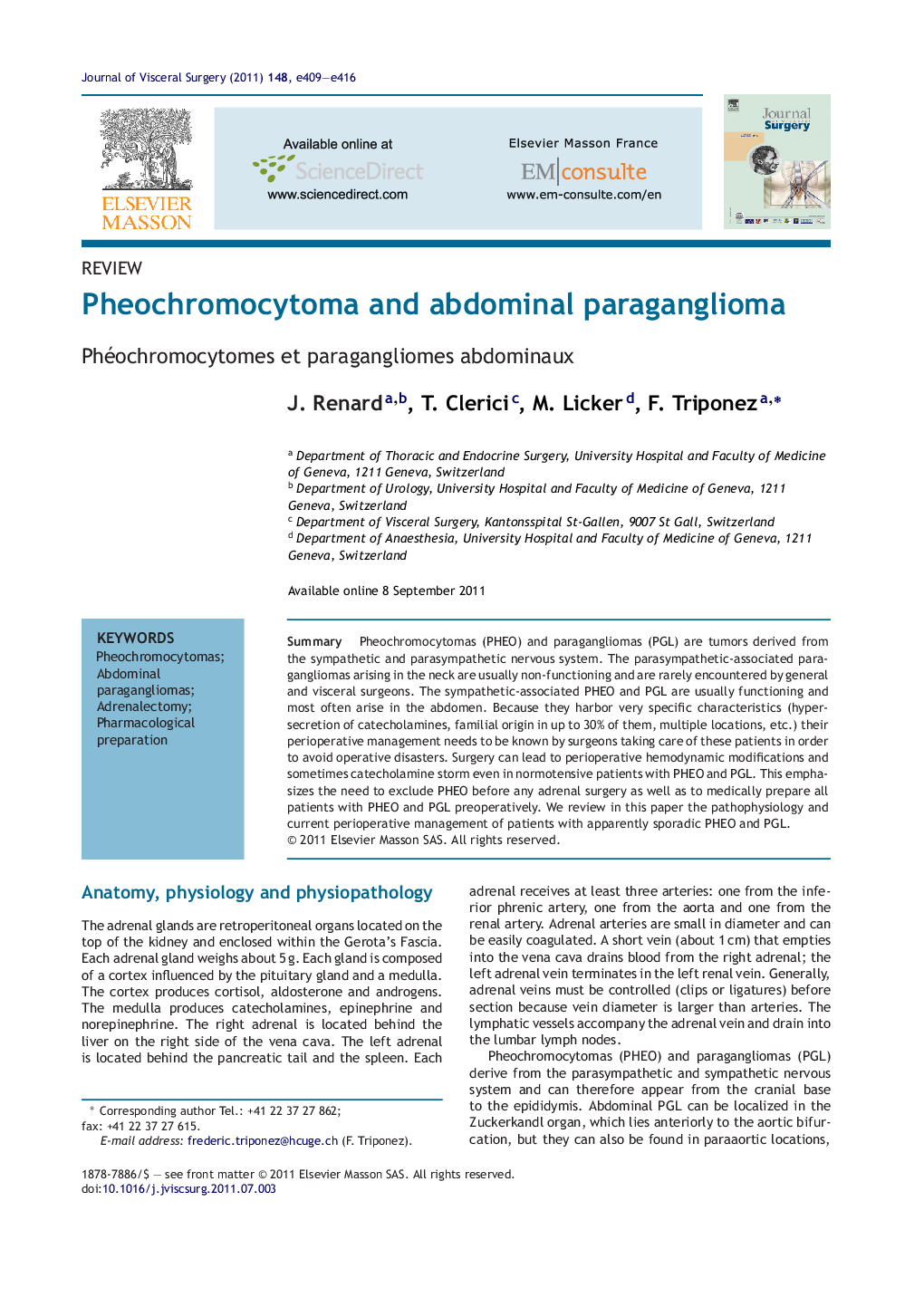 Pheochromocytoma and abdominal paraganglioma