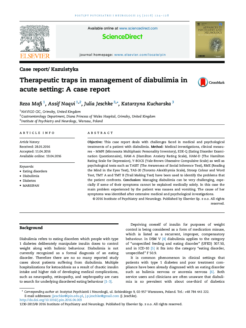 Therapeutic traps in management of diabulimia in acute setting: A case report