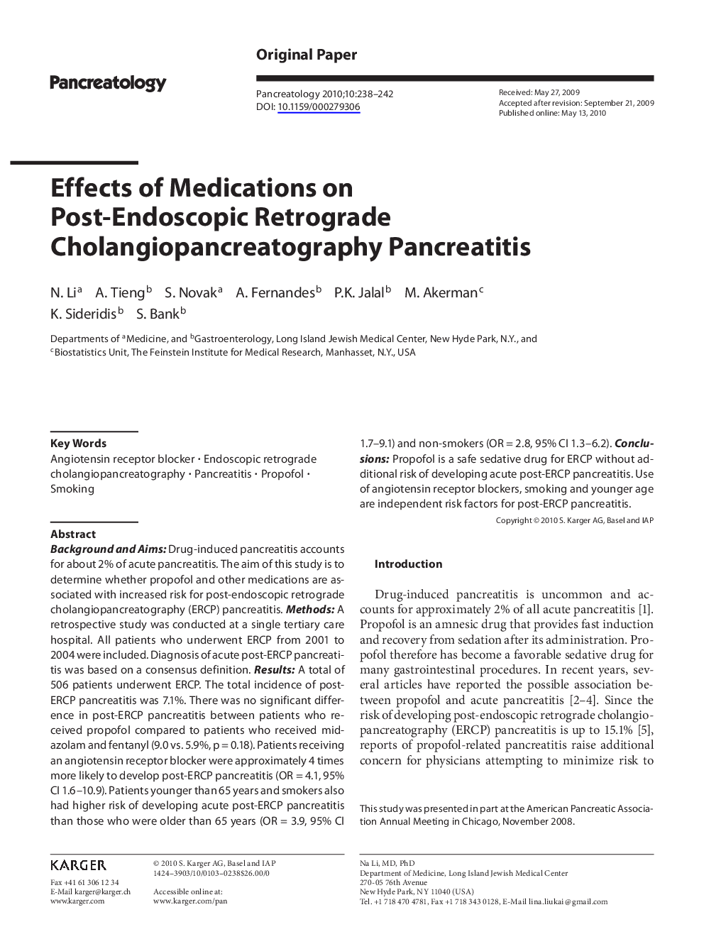 Effects of Medications on Post-Endoscopic Retrograde Cholangiopancreatography Pancreatitis