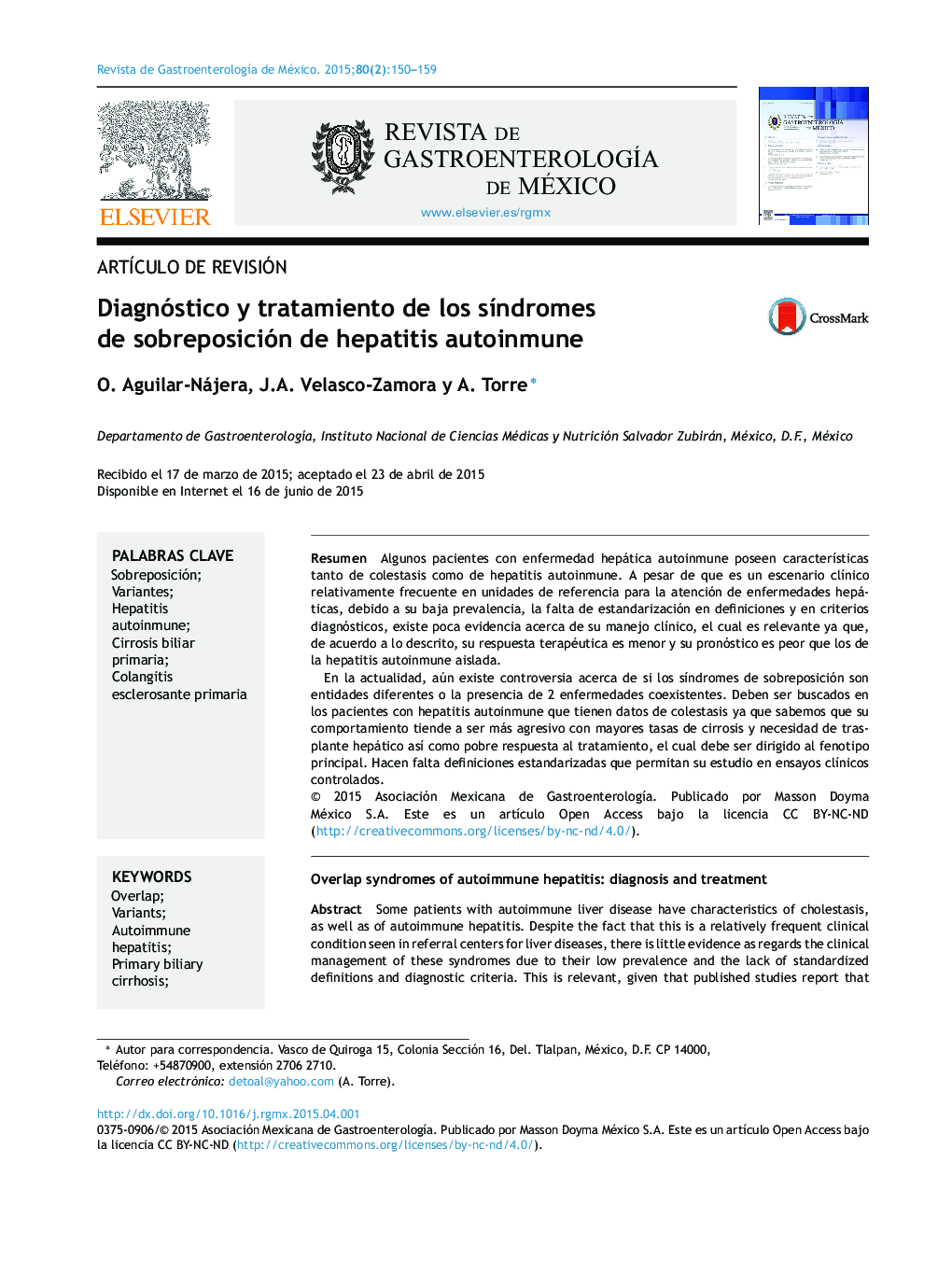 Diagnóstico y tratamiento de los síndromes de sobreposición de hepatitis autoinmune