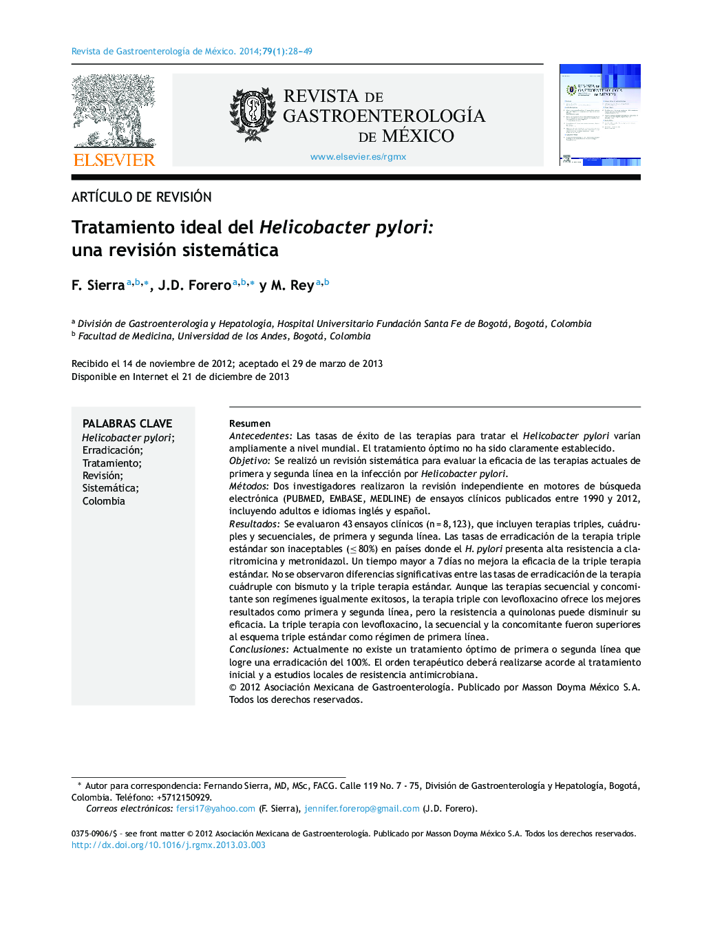 Tratamiento ideal del Helicobacter pylori: una revisión sistemática