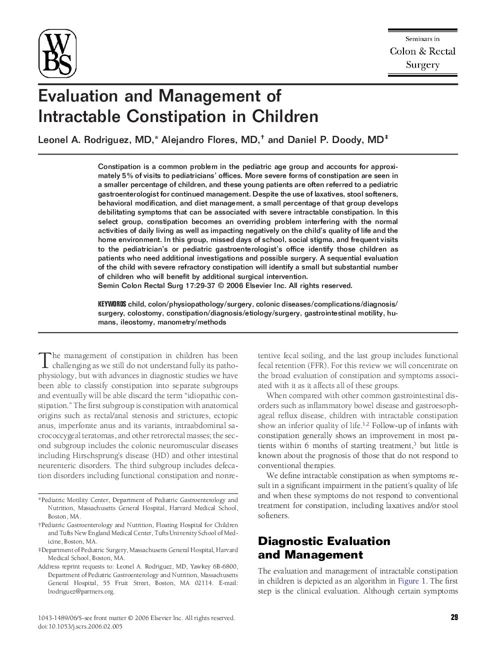 Evaluation and Management of Intractable Constipation in Children