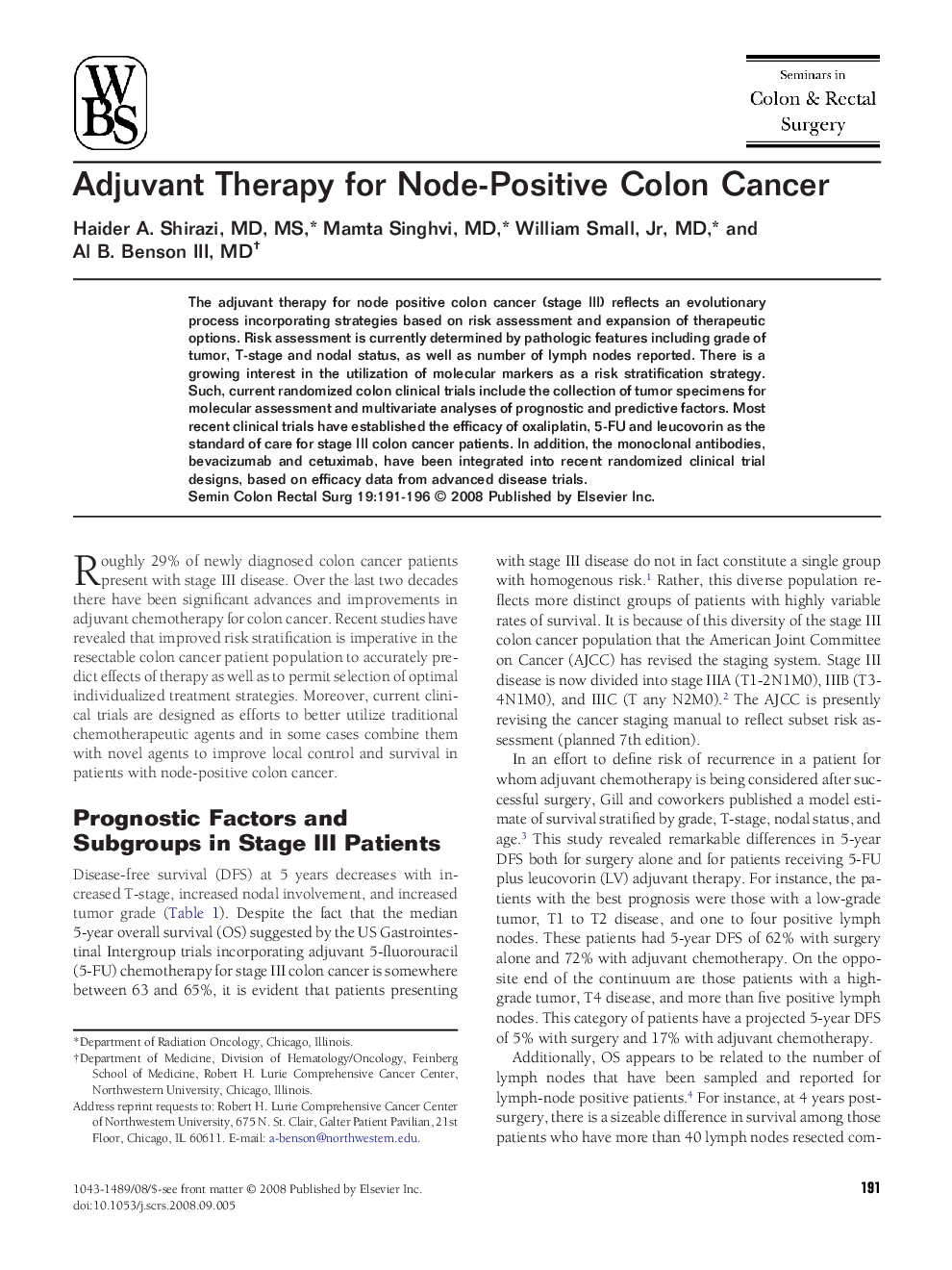 Adjuvant Therapy for Node-Positive Colon Cancer