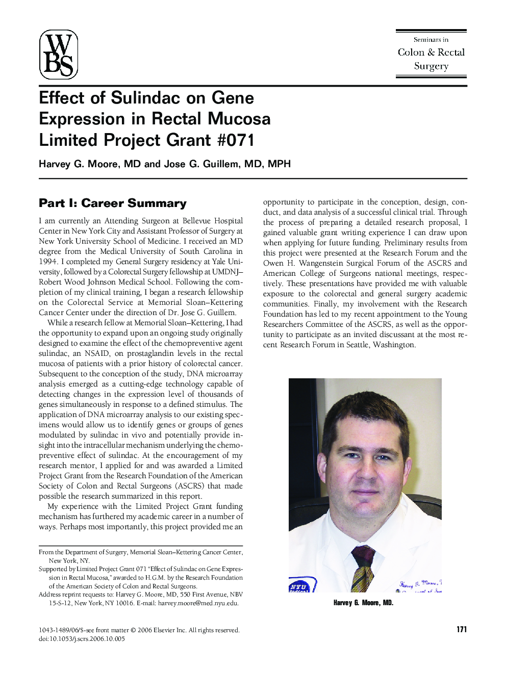 Effect of Sulindac on Gene Expression in Rectal MucosaLimited Project Grant #071