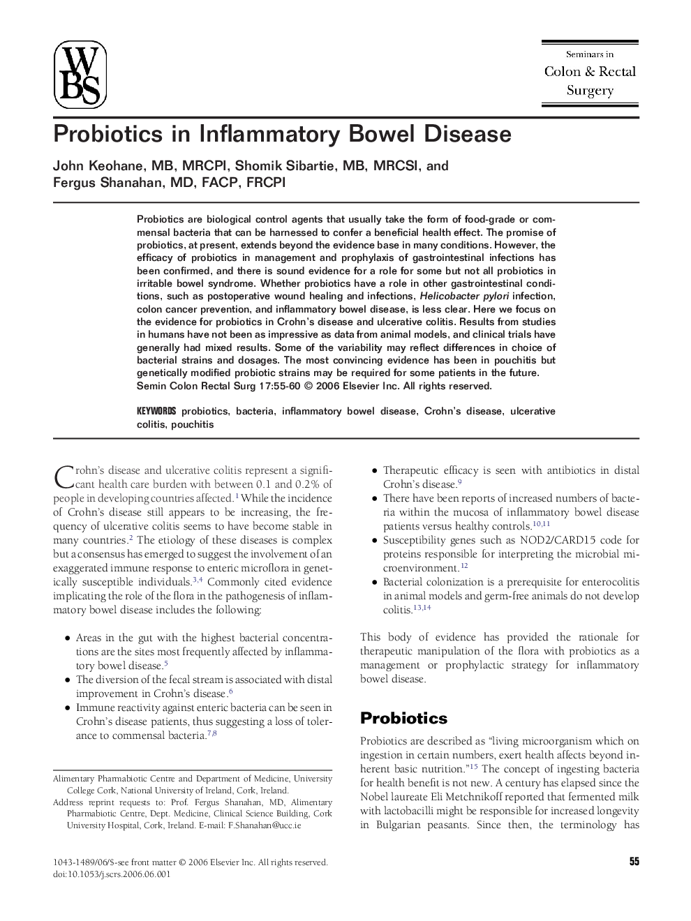 Probiotics in Inflammatory Bowel Disease