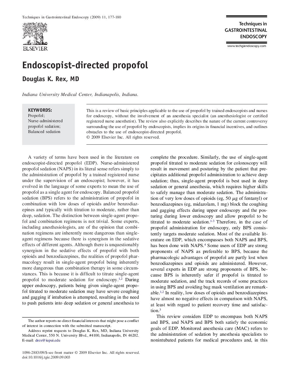 Endoscopist-directed propofol 