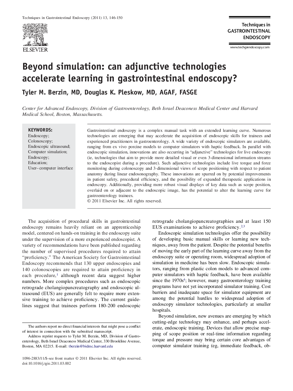 Beyond simulation: can adjunctive technologies accelerate learning in gastrointestinal endoscopy? 