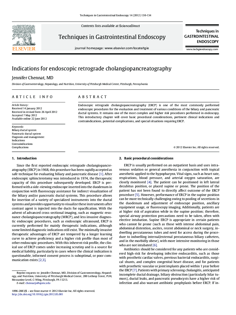 Indications for endoscopic retrograde cholangiopancreatography