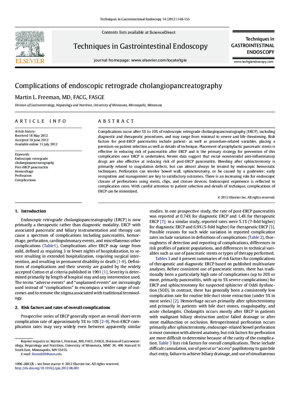 Complications of endoscopic retrograde cholangiopancreatography