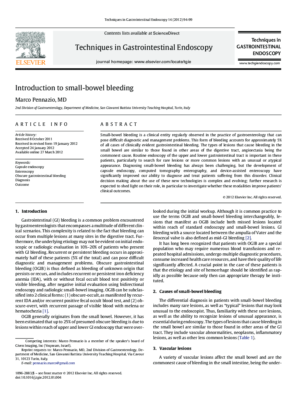 Introduction to small-bowel bleeding 