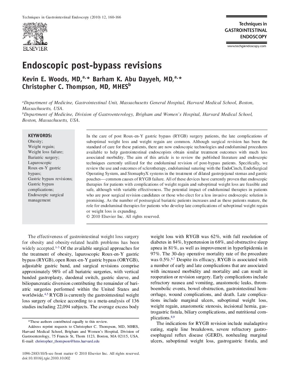 Endoscopic post-bypass revisions