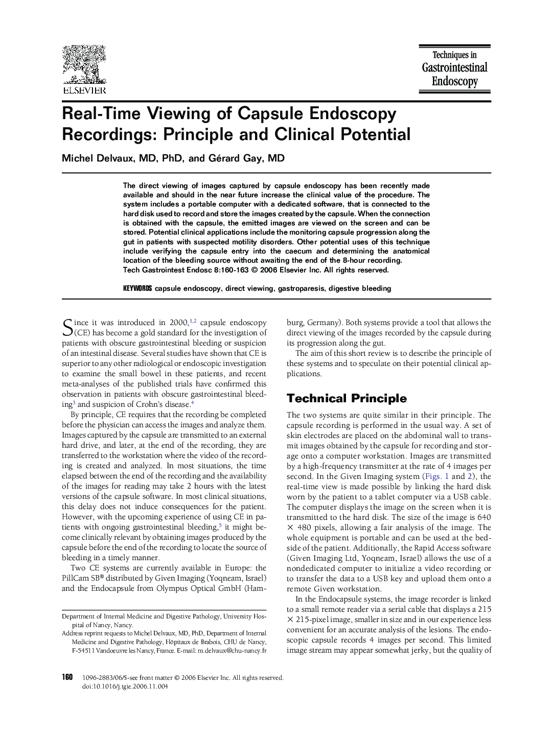 Real-Time Viewing of Capsule Endoscopy Recordings: Principle and Clinical Potential