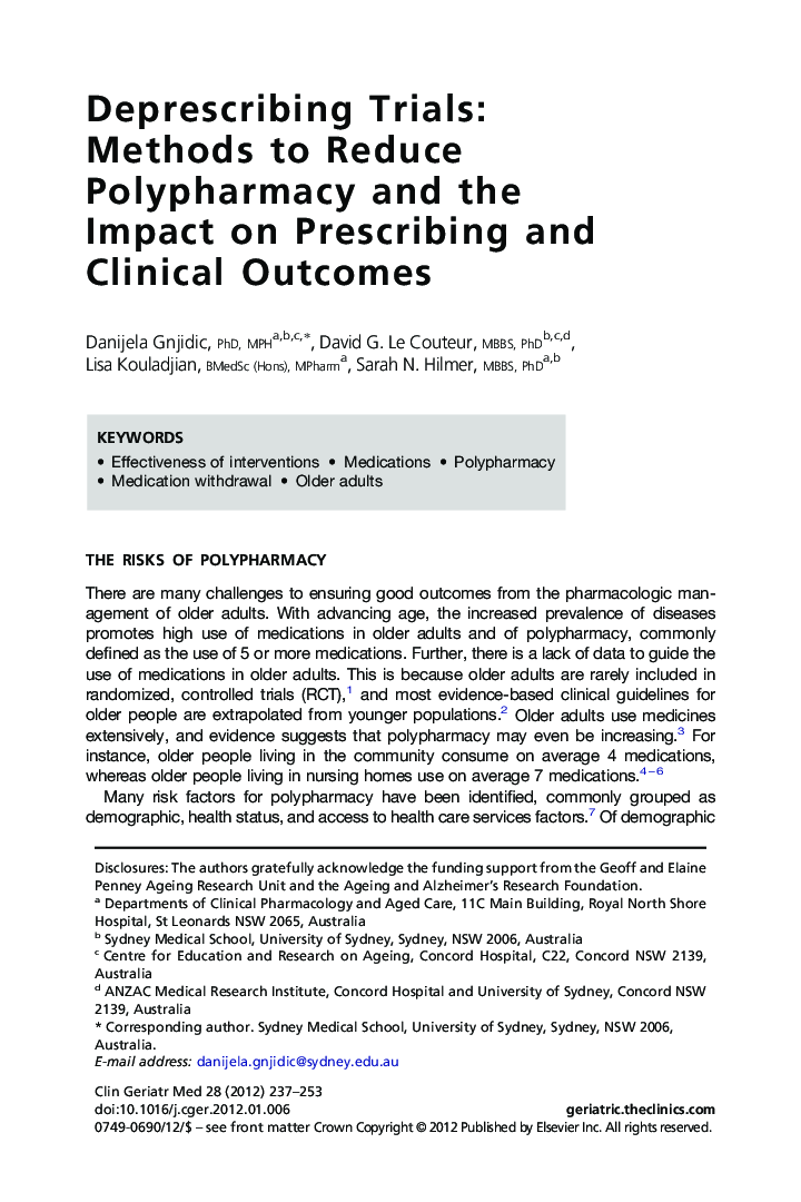 Deprescribing Trials: Methods to Reduce Polypharmacy and the Impact on Prescribing and Clinical Outcomes