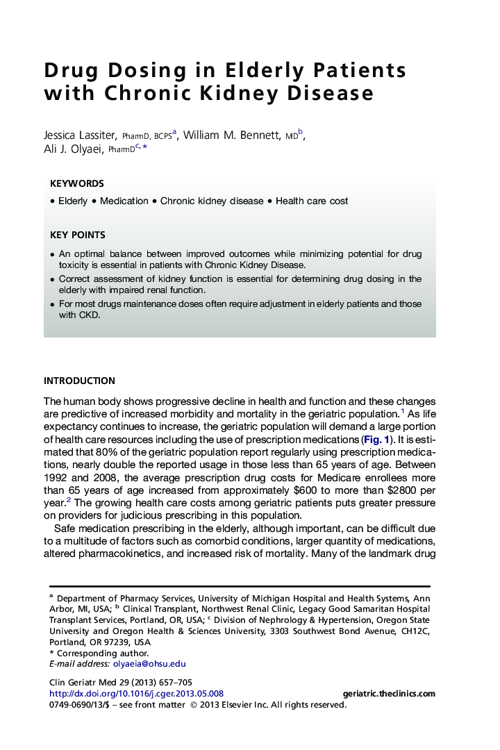 Drug Dosing in Elderly Patients with Chronic Kidney Disease