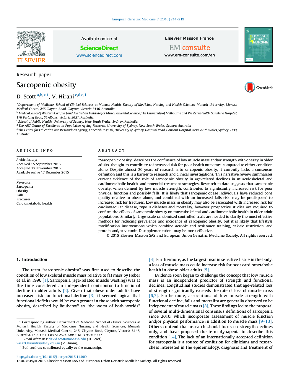 Sarcopenic obesity