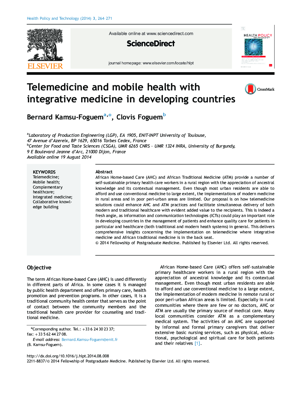 Telemedicine and mobile health with integrative medicine in developing countries