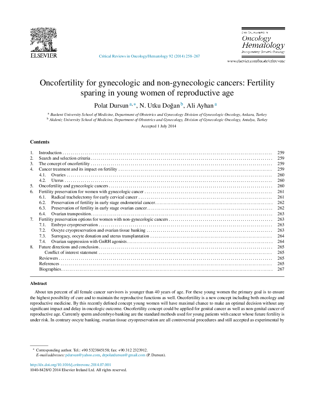 بروز ناباروری برای سرطان زنان و غیر زنان: باروری در زنان جوان در سن باروری 