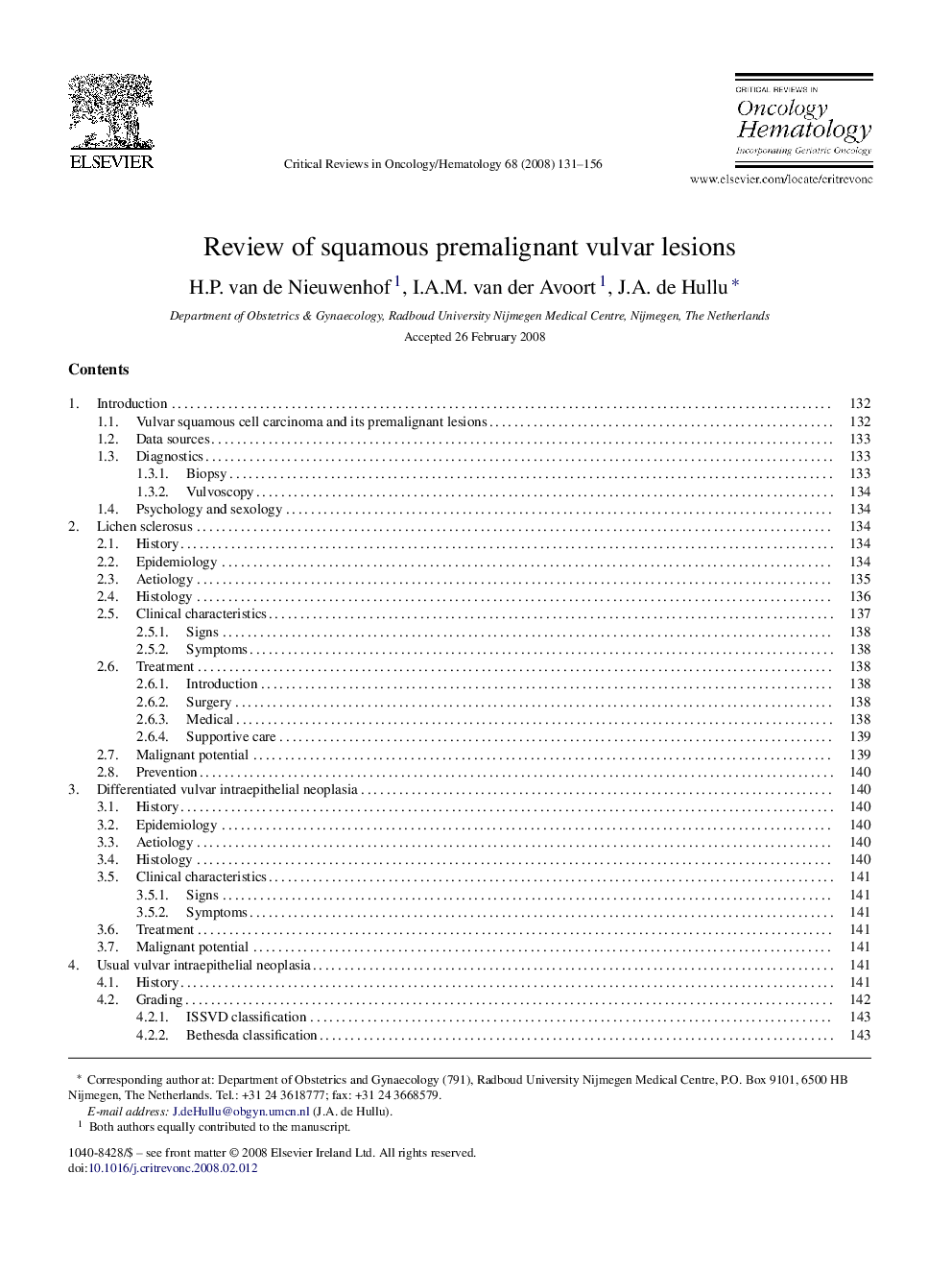 Review of squamous premalignant vulvar lesions