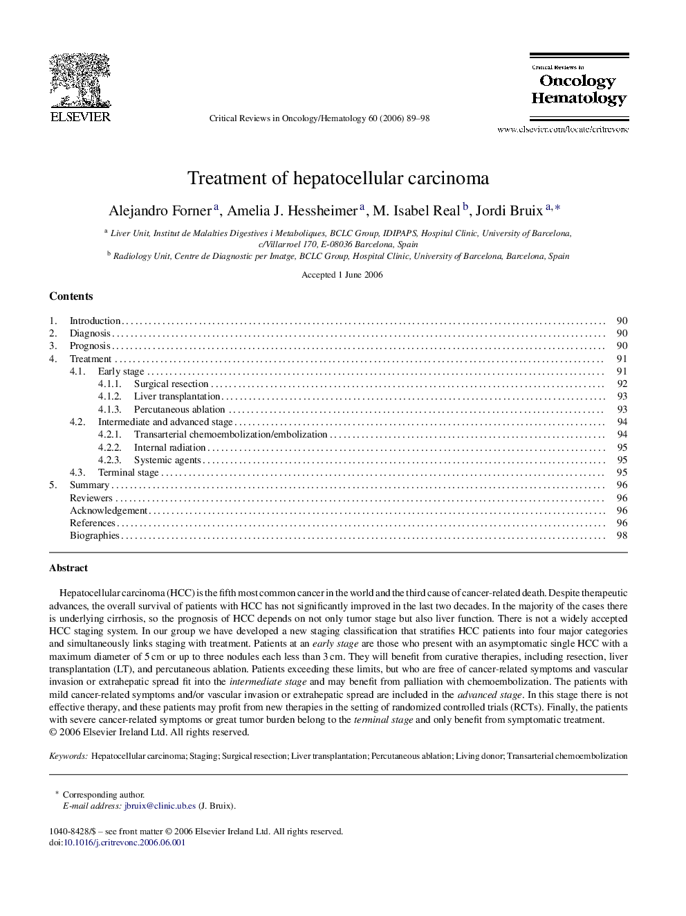 Treatment of hepatocellular carcinoma