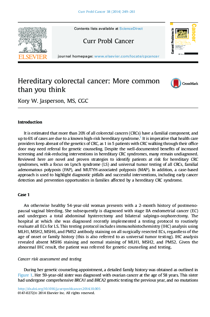 Hereditary colorectal cancer: More common than you think