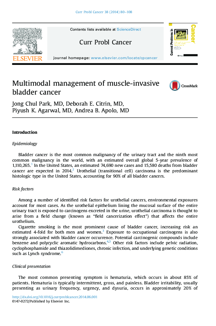 Multimodal management of muscle-invasive bladder cancer