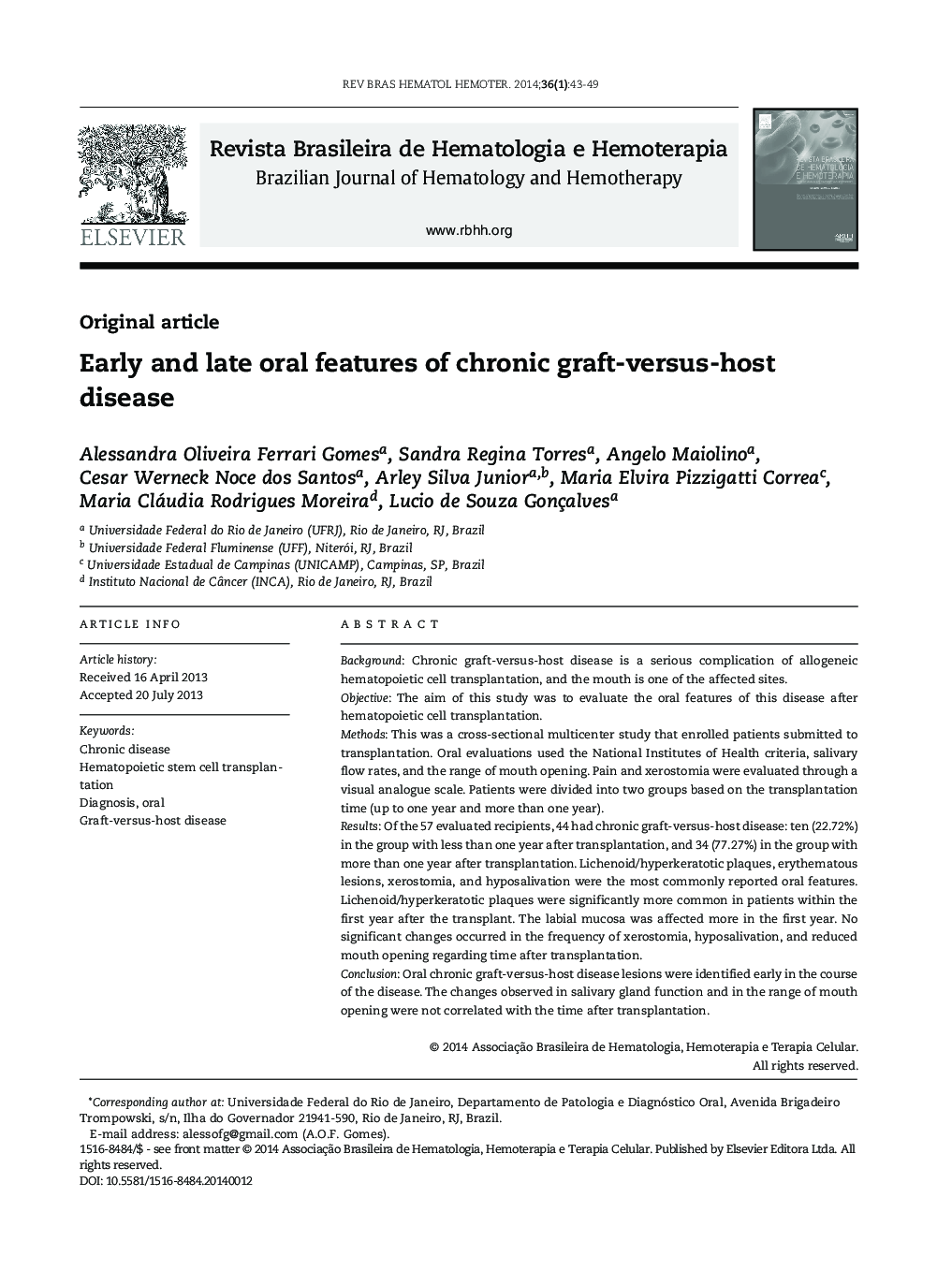 Early and late oral features of chronic graft-versus-host disease