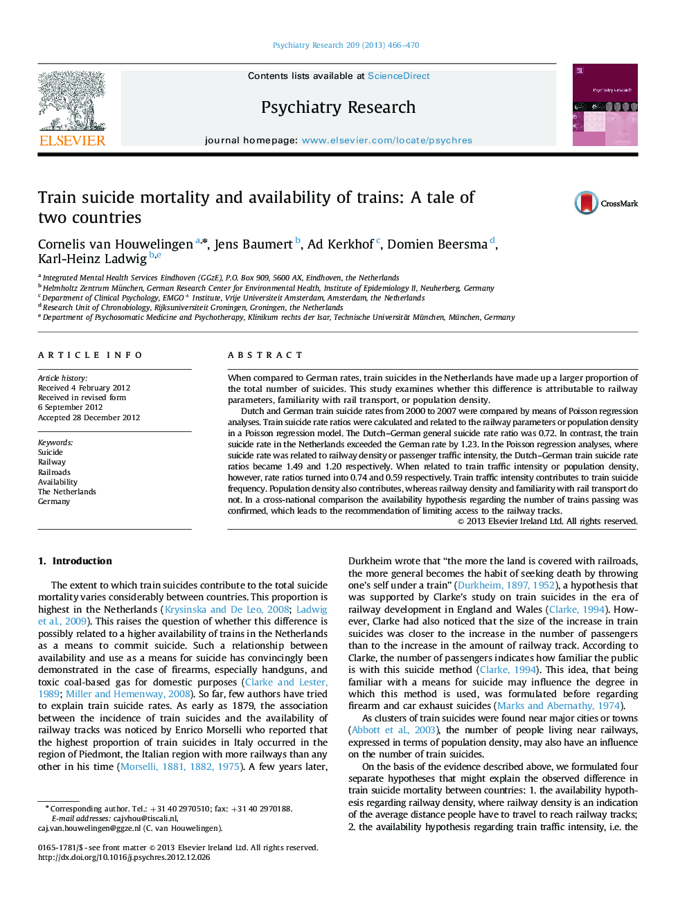 Train suicide mortality and availability of trains: A tale of two countries