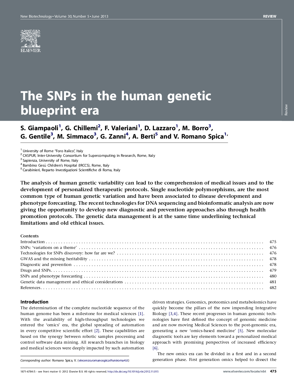 عکس صفحه اول مقاله: The SNPs in the human genetic blueprint era The SNPs in the human genetic blueprint era
