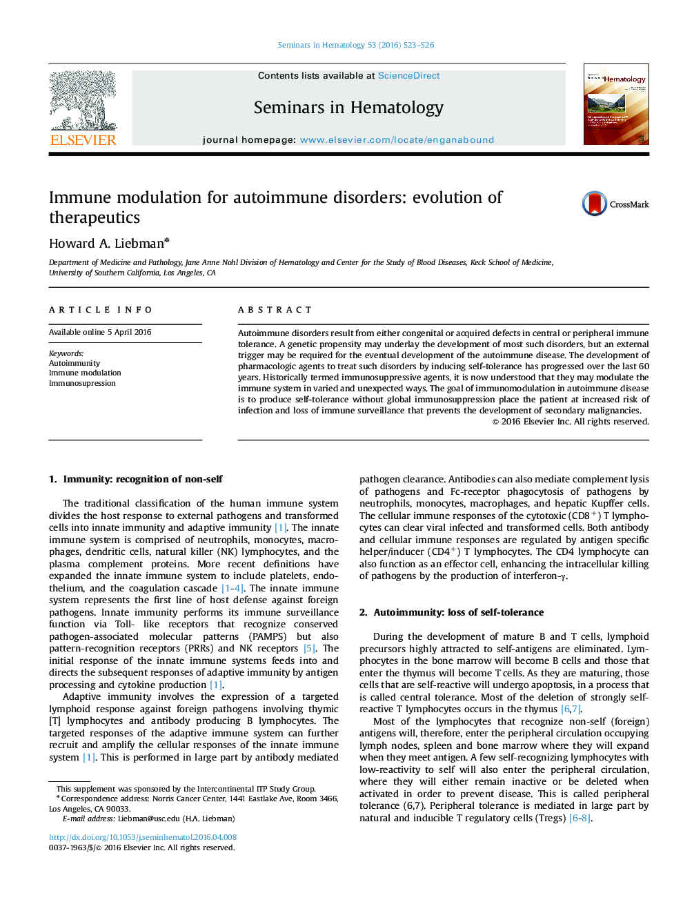 Immune modulation for autoimmune disorders: evolution of therapeutics 