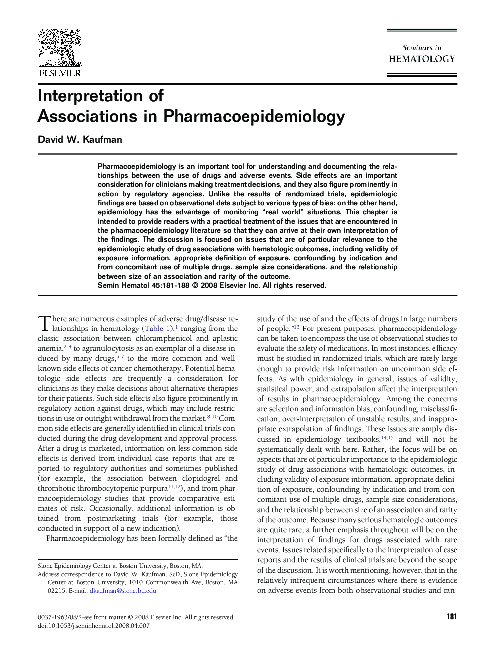 Interpretation of Associations in Pharmacoepidemiology