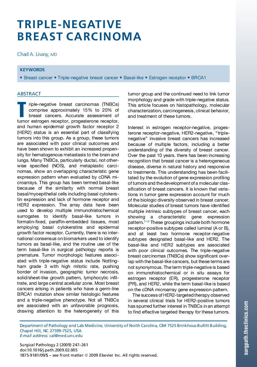 Triple-Negative Breast Carcinoma