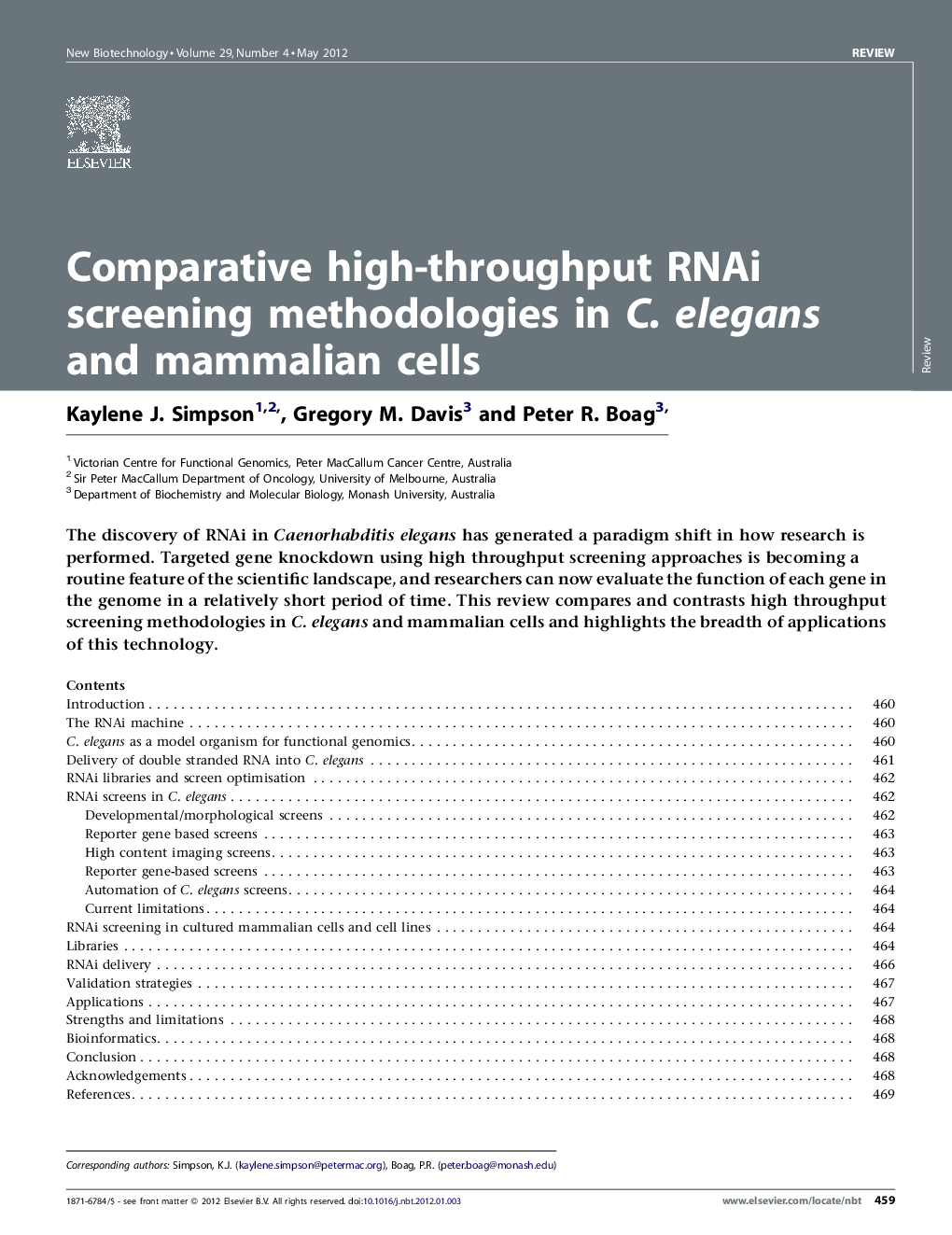 Comparative high-throughput RNAi screening methodologies in C. elegans and mammalian cells