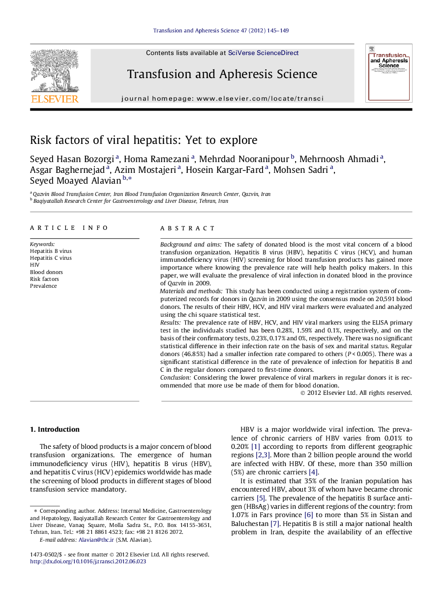 Risk factors of viral hepatitis: Yet to explore