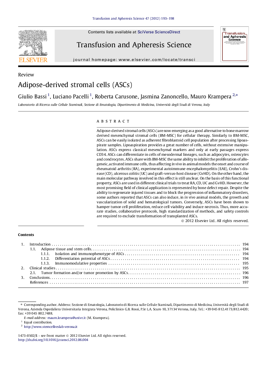 Adipose-derived stromal cells (ASCs)