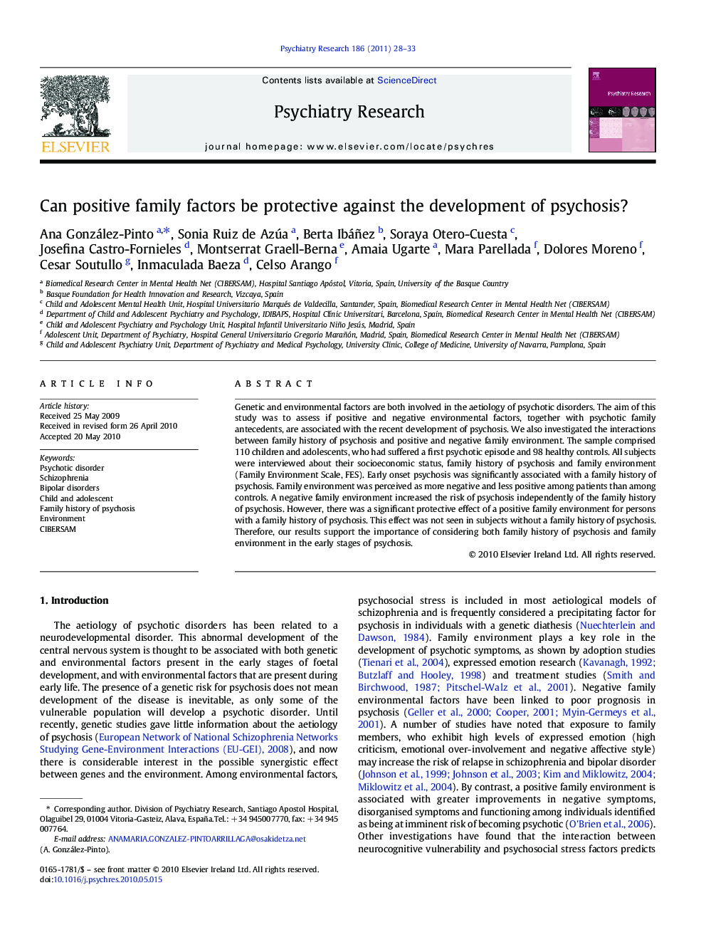 Can positive family factors be protective against the development of psychosis?