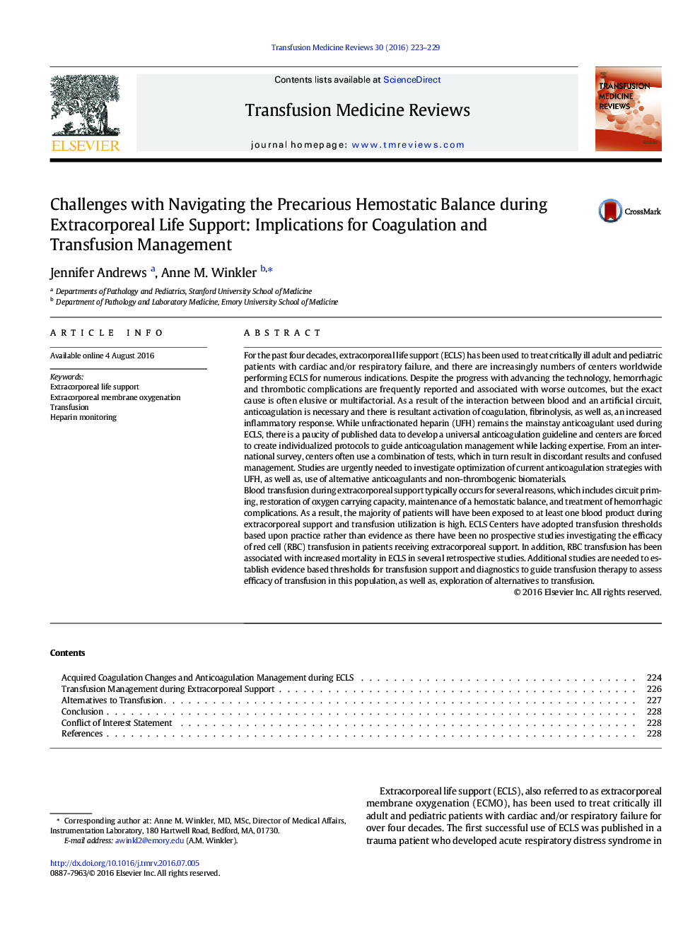 Challenges with Navigating the Precarious Hemostatic Balance during Extracorporeal Life Support: Implications for Coagulation and Transfusion Management