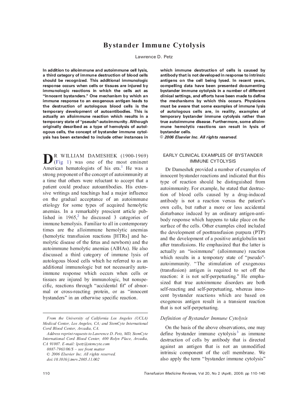 Bystander Immune Cytolysis