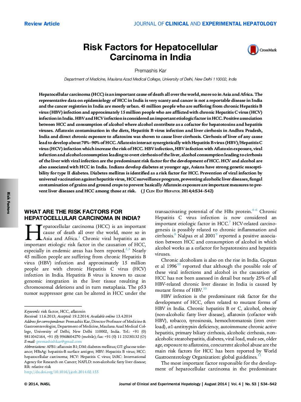 عوامل خطر برای کارسینوم سلول های خونی در هند 