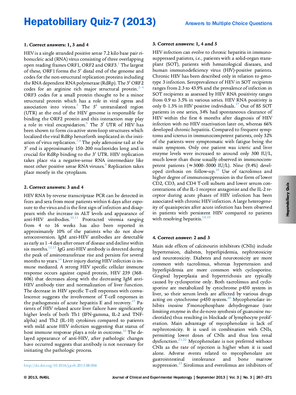 Hepatobiliary Quiz-7 (2013)