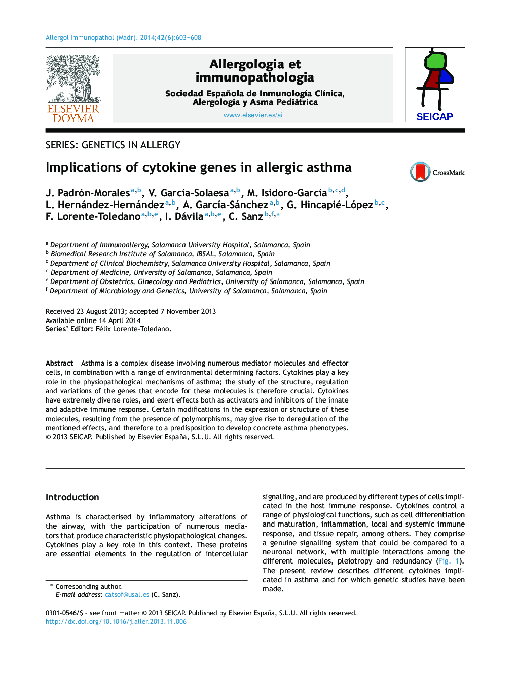 Implications of cytokine genes in allergic asthma
