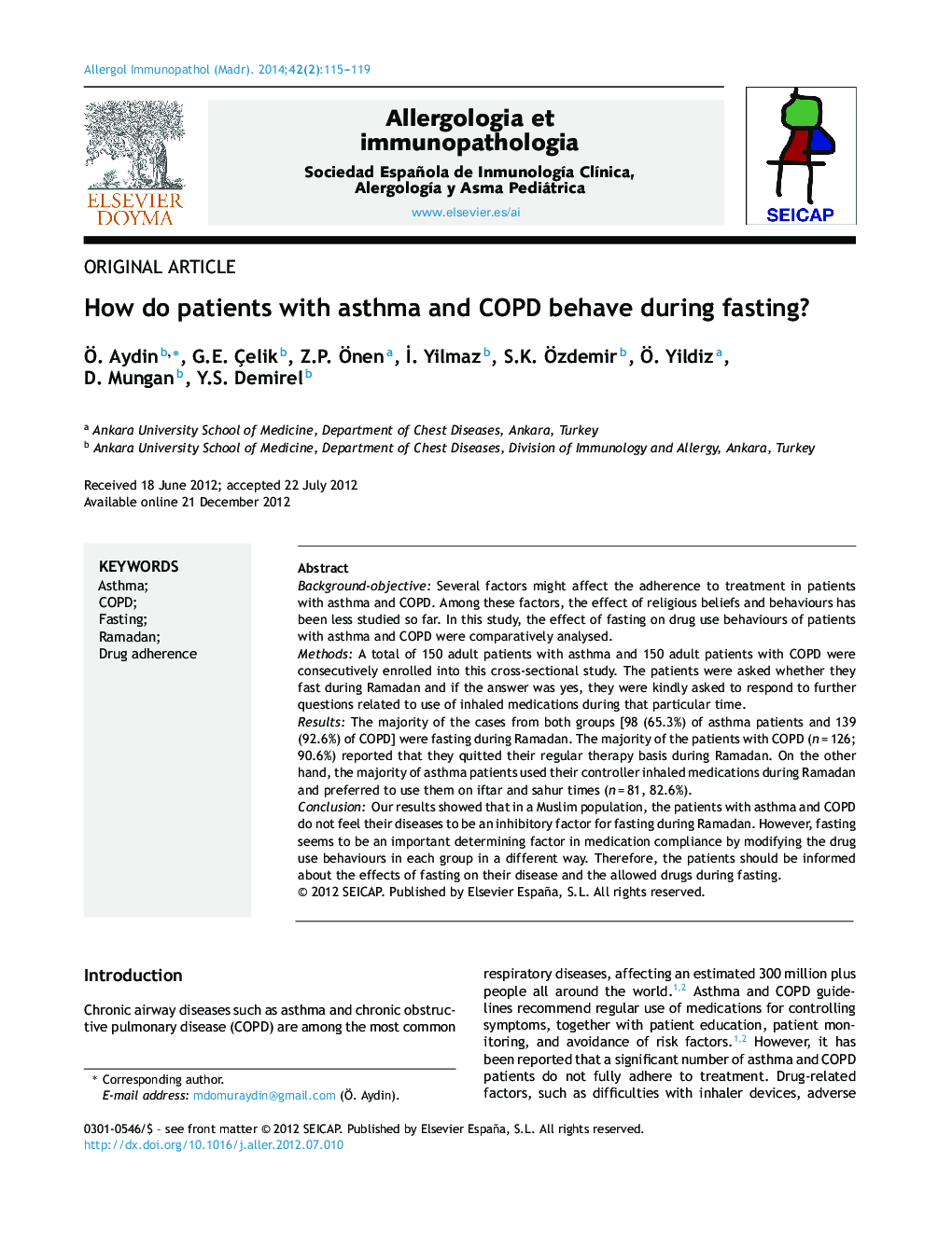 How do patients with asthma and COPD behave during fasting?