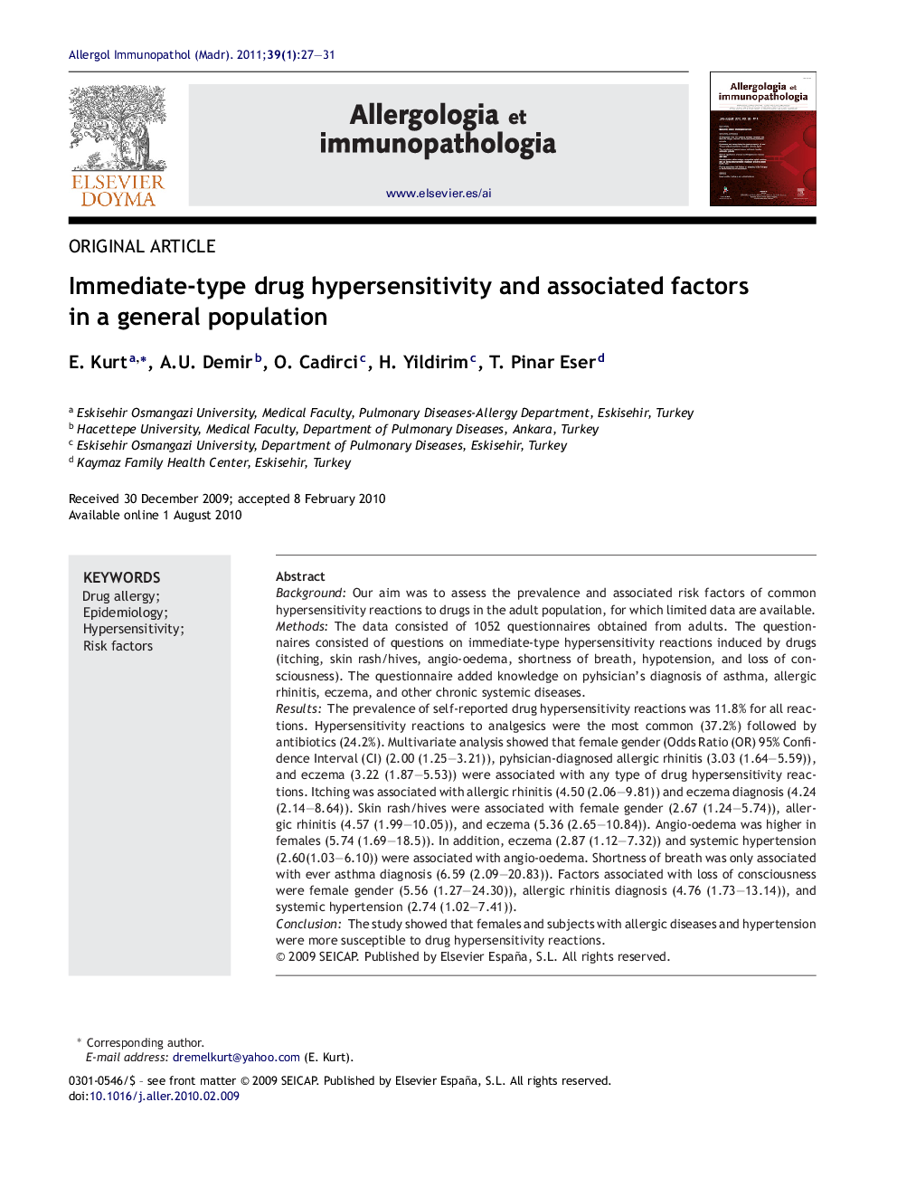 Immediate-type drug hypersensitivity and associated factors in a general population