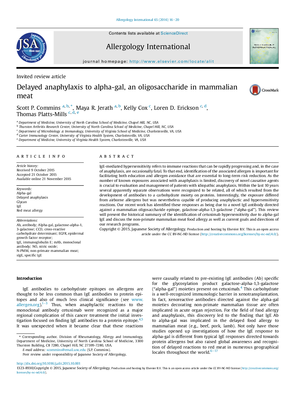 Delayed anaphylaxis to alpha-gal, an oligosaccharide in mammalian meat 