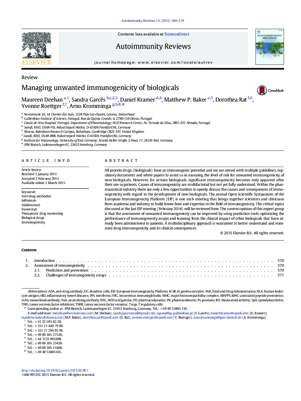 Managing unwanted immunogenicity of biologicals