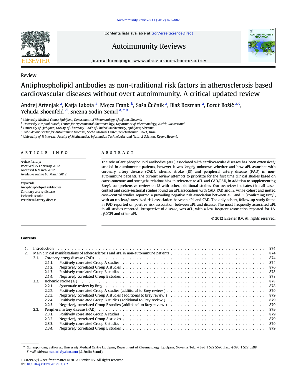 Antiphospholipid antibodies as non-traditional risk factors in atherosclerosis based cardiovascular diseases without overt autoimmunity. A critical updated review