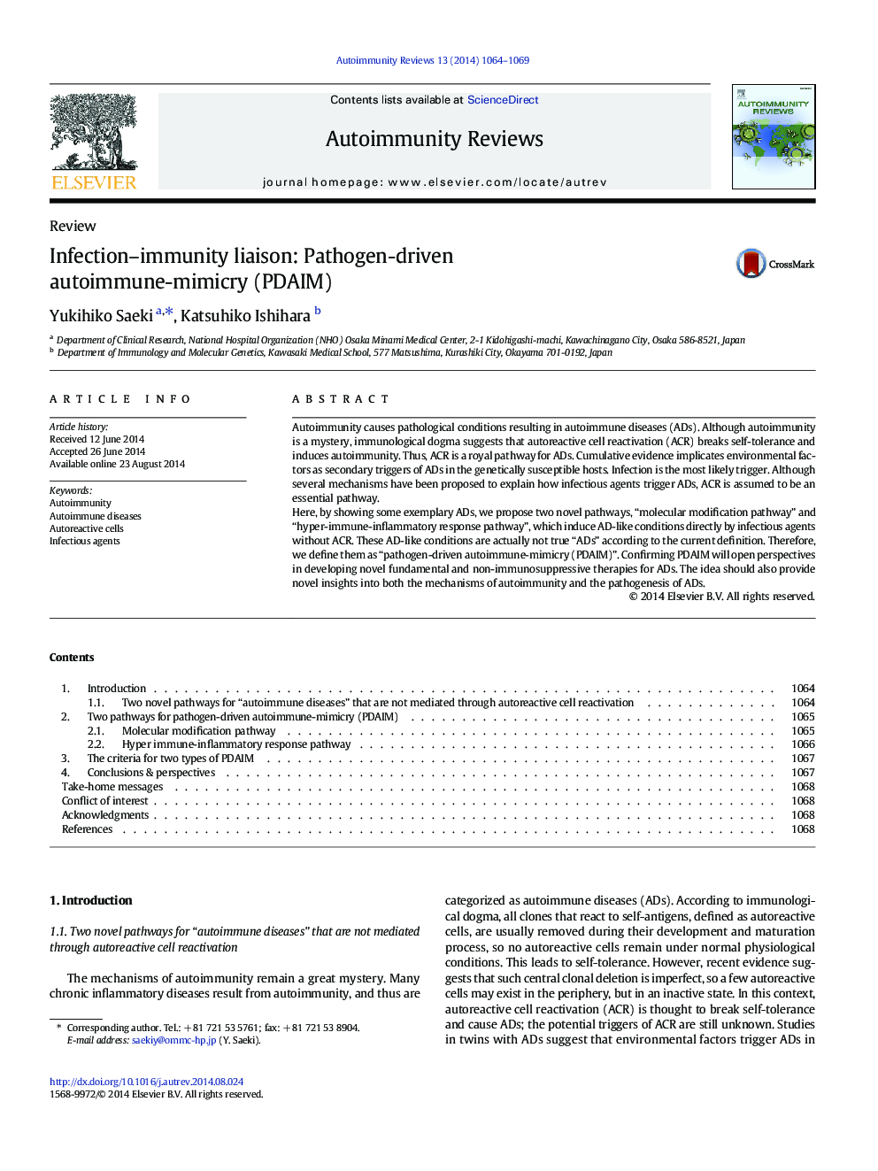 Infection–immunity liaison: Pathogen-driven autoimmune-mimicry (PDAIM)