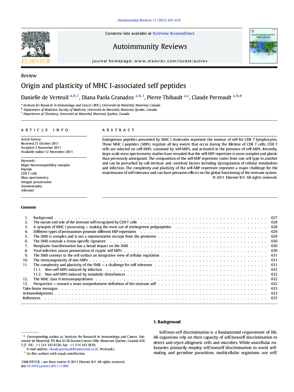 Origin and plasticity of MHC I-associated self peptides